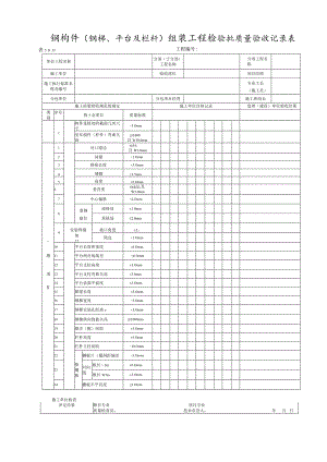 5.11.13钢构件（钢梯、平台及栏杆）组装工程检验批质量验收记录表.docx