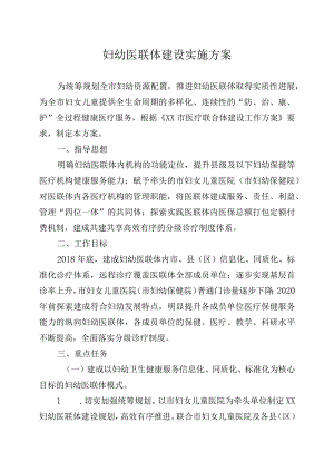 妇幼医联体建设实施方案.docx