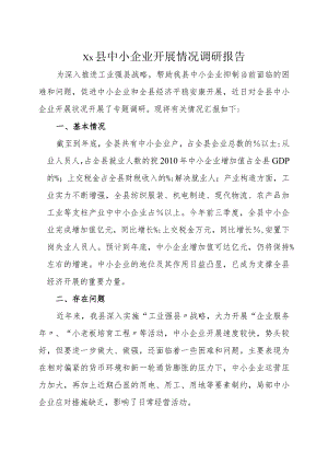 县中小企业进展情况调查设计研究报告.docx