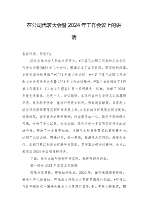 在公司代表大会暨2024年工作会议上的讲话.docx
