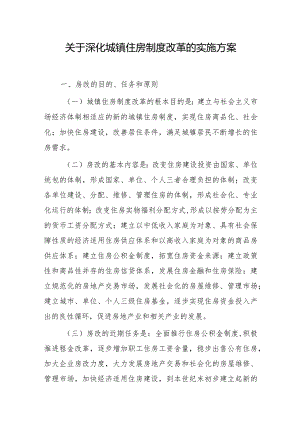 关于深化城镇住房制度改革的实施方案.docx