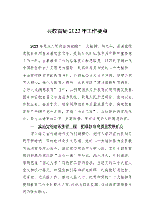 县教育局2023年工作要点 .docx