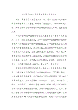 学习贯彻2023年主题教育研讨发言材料.docx
