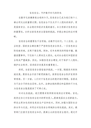 关于信息安全为主题的作文.docx
