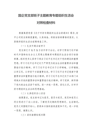 国企党支部班子主题教育专题组织生活会对照检查材料.docx