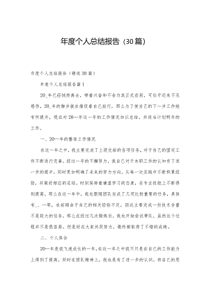 年度个人总结报告（30篇）.docx
