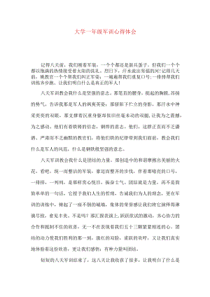 大学一年级军训心得体会.docx