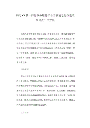 依托XX县一体化政务服务平台开展适老化改造改革试点工作方案.docx