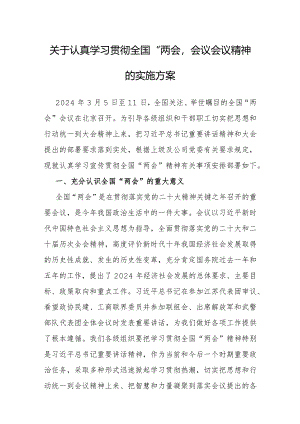 学习贯彻全国“两会”精神实施方案.docx