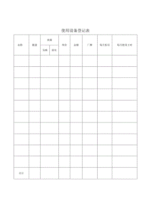 使用设备登记表.docx
