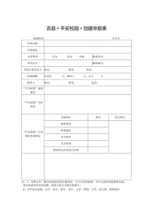 吉县“平安校园”创建申报表.docx