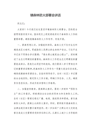 在森林防火部署会上的讲话（乡镇）.docx
