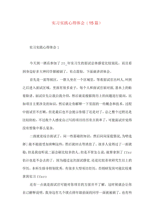 实习实践心得体会(15篇).docx