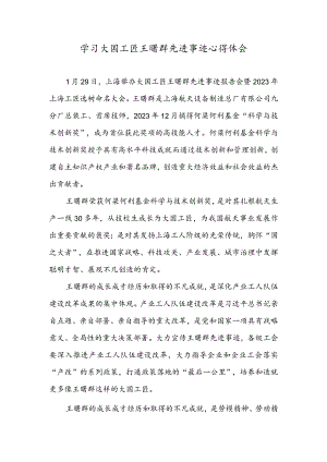 学习大国工匠王曙群先进事迹心得体会.docx