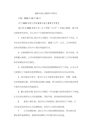 董事会独立董事专项意见.docx