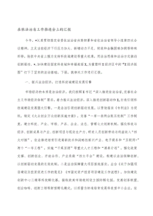 在依法治省工作推进会上的汇报.docx