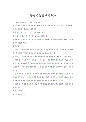 再婚婚前资产协议书.docx