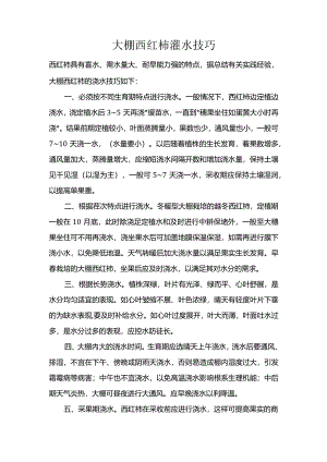 大棚西红柿灌水技巧.docx