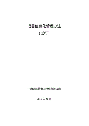 中国建筑第七工程局有限公司项目信息化管理办法（试行）.docx