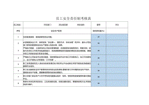 员工安全责任制考核表厨师.docx