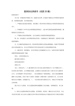 医保协议承诺书（优质20篇）.docx