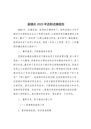 副镇长2023年述职述廉报告&“聚”字写作提纲30例2.docx