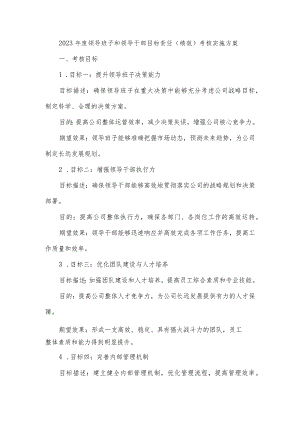 2023年度领导班子和领导干部目标责任(绩效)考核实施方案.docx
