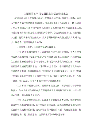 主题教育水利局专题民主生活会情况报告.docx