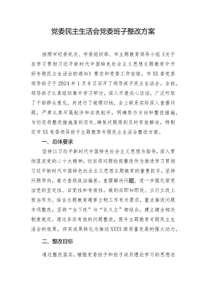 党委民主生活会党委班子整改方案.docx