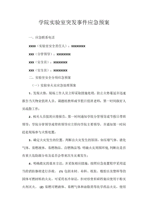 学院实验室突发事件应急预案.docx