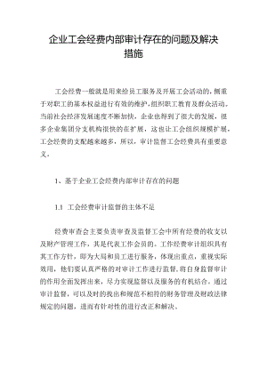 企业工会经费内部审计存在的问题及解决措施.docx