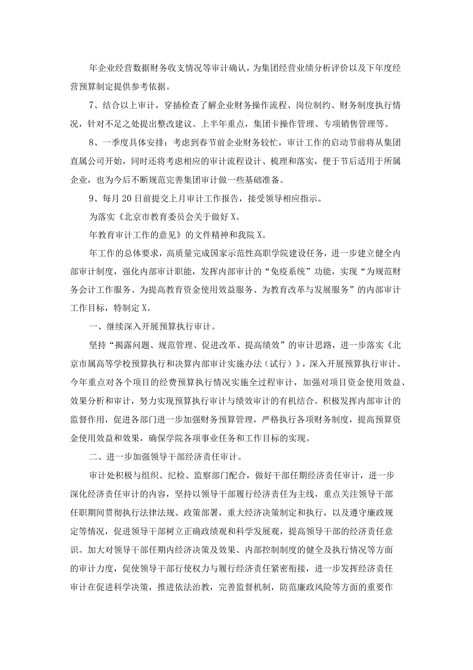 国企内部审计工作计划（模板15篇）.docx_第2页