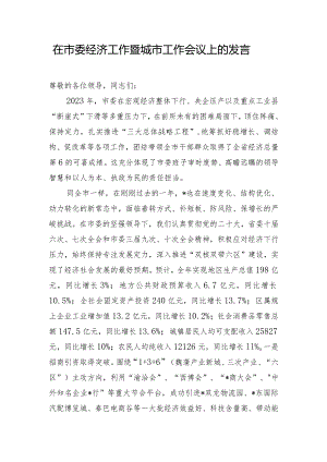 在市委经济工作暨城市工作会议上的发言.docx