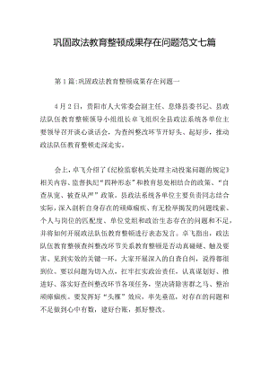 巩固政法教育整顿成果存在问题范文七篇.docx