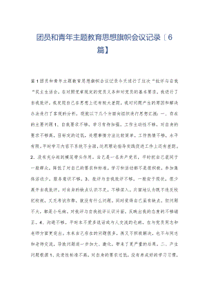 团员和青年主题教育思想旗帜会议记录【6篇】.docx