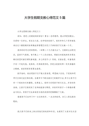 大学生假期支教心得范文5篇.docx