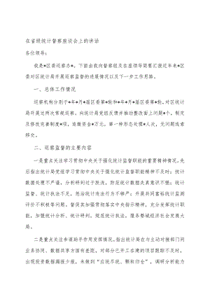 在省级统计督察座谈会上的讲话.docx