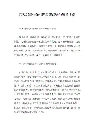 六大纪律存在问题及整改措施集合3篇.docx