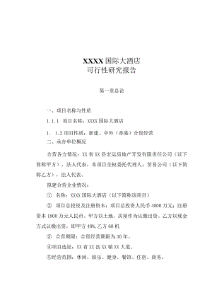 国际大酒店可行性研究报告.docx