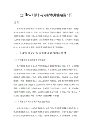 企业管理会计与内部审计的融合发展分析.docx