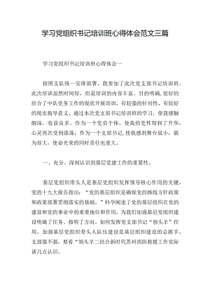 学习党组织书记培训班心得体会范文三篇.docx