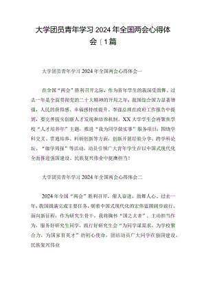 大学团员青年学习2024年全国两会心得体会11篇.docx