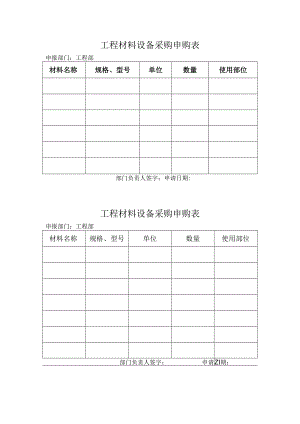 工程材料设备采购申购表.docx