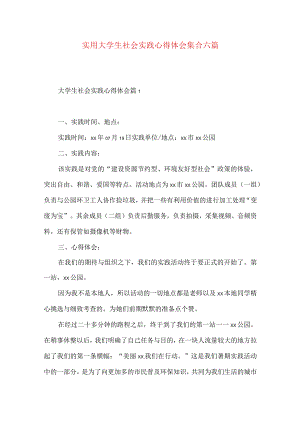 实用大学生社会实践心得体会集合六篇.docx