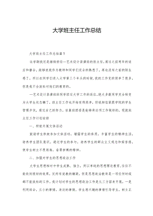 大学班主任工作总结.docx