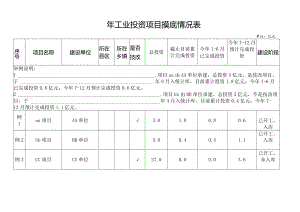 工业投资项目摸底情况表.docx