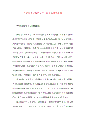 大学生社会实践心得体会范文合集5篇.docx
