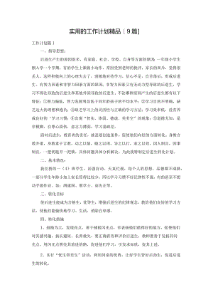 实用的工作计划精品[9篇].docx