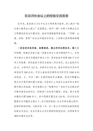 在总河长会议上的交流发言.docx