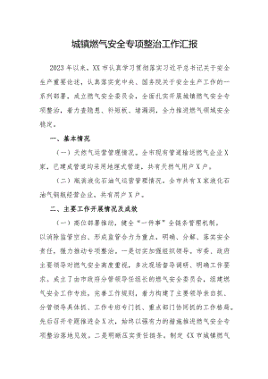 城镇燃气安全专项整治工作汇报.docx